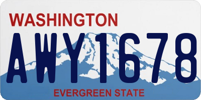 WA license plate AWY1678