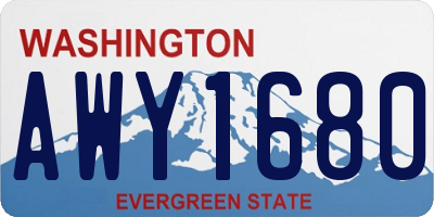 WA license plate AWY1680