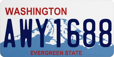 WA license plate AWY1688