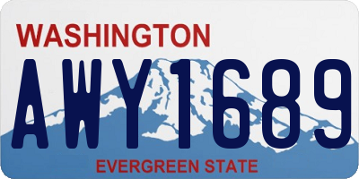 WA license plate AWY1689