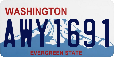 WA license plate AWY1691