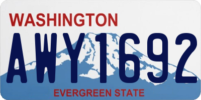 WA license plate AWY1692