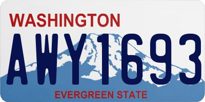 WA license plate AWY1693
