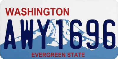 WA license plate AWY1696