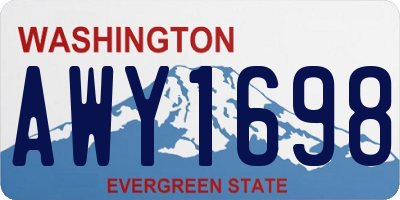 WA license plate AWY1698
