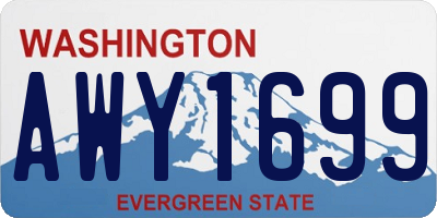 WA license plate AWY1699