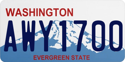 WA license plate AWY1700