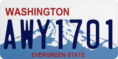 WA license plate AWY1701