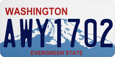 WA license plate AWY1702