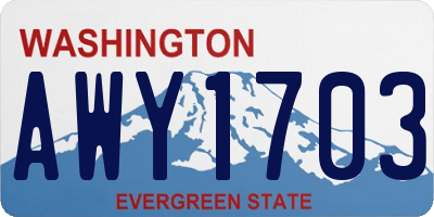 WA license plate AWY1703