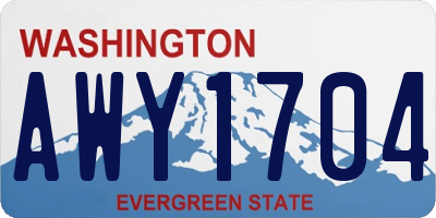 WA license plate AWY1704