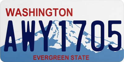 WA license plate AWY1705