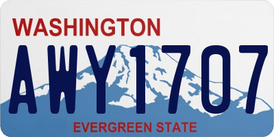 WA license plate AWY1707
