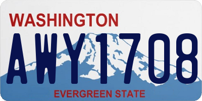 WA license plate AWY1708