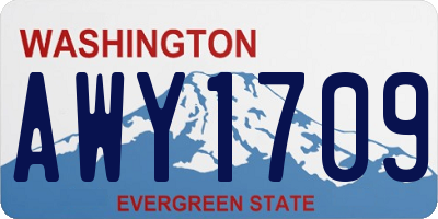 WA license plate AWY1709