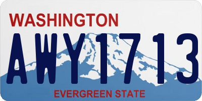 WA license plate AWY1713