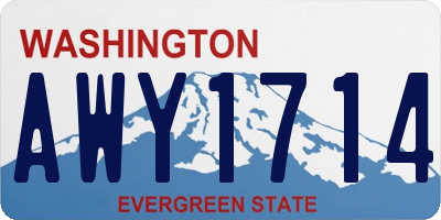 WA license plate AWY1714