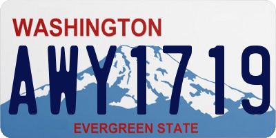 WA license plate AWY1719