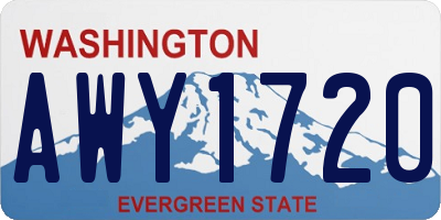 WA license plate AWY1720