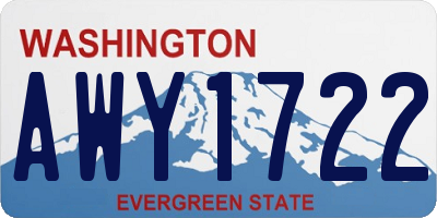 WA license plate AWY1722