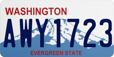 WA license plate AWY1723