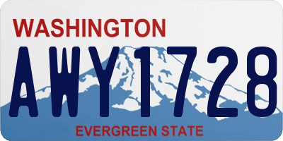 WA license plate AWY1728