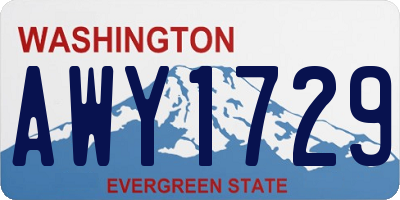 WA license plate AWY1729