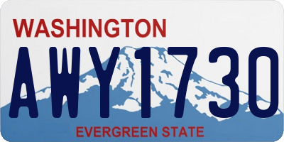 WA license plate AWY1730