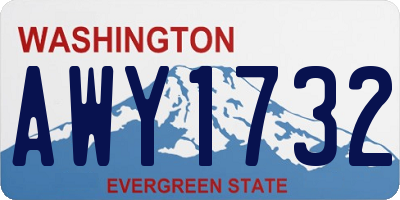 WA license plate AWY1732