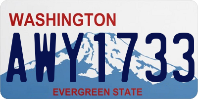 WA license plate AWY1733