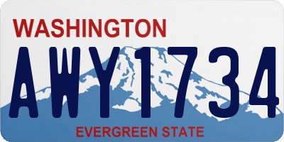 WA license plate AWY1734
