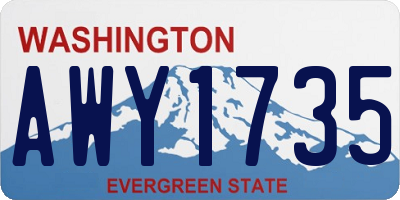 WA license plate AWY1735