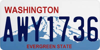 WA license plate AWY1736