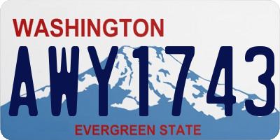 WA license plate AWY1743