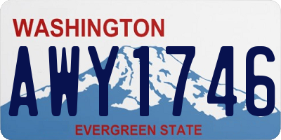 WA license plate AWY1746