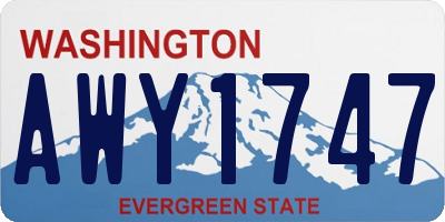 WA license plate AWY1747