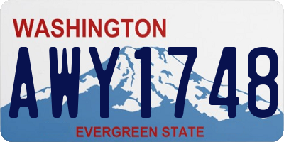 WA license plate AWY1748