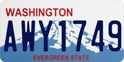 WA license plate AWY1749
