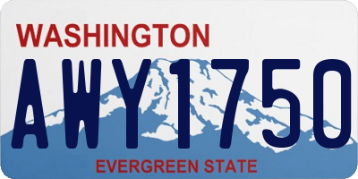 WA license plate AWY1750