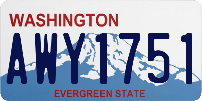WA license plate AWY1751