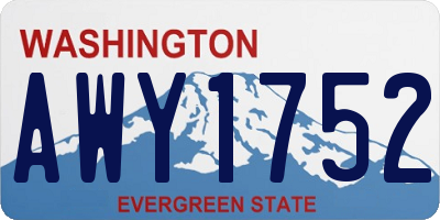 WA license plate AWY1752