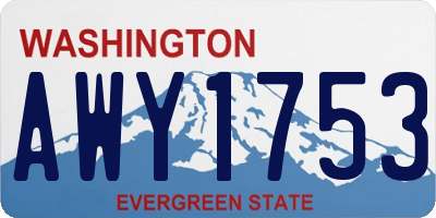WA license plate AWY1753