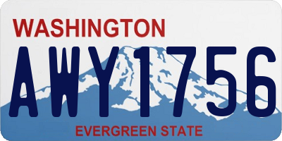 WA license plate AWY1756