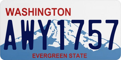 WA license plate AWY1757
