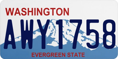 WA license plate AWY1758