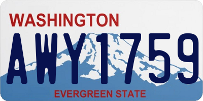 WA license plate AWY1759