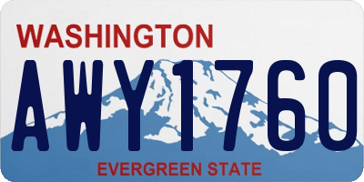 WA license plate AWY1760