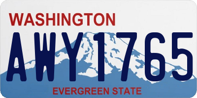 WA license plate AWY1765