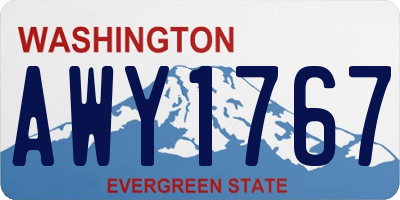 WA license plate AWY1767