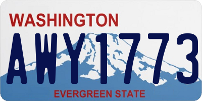 WA license plate AWY1773